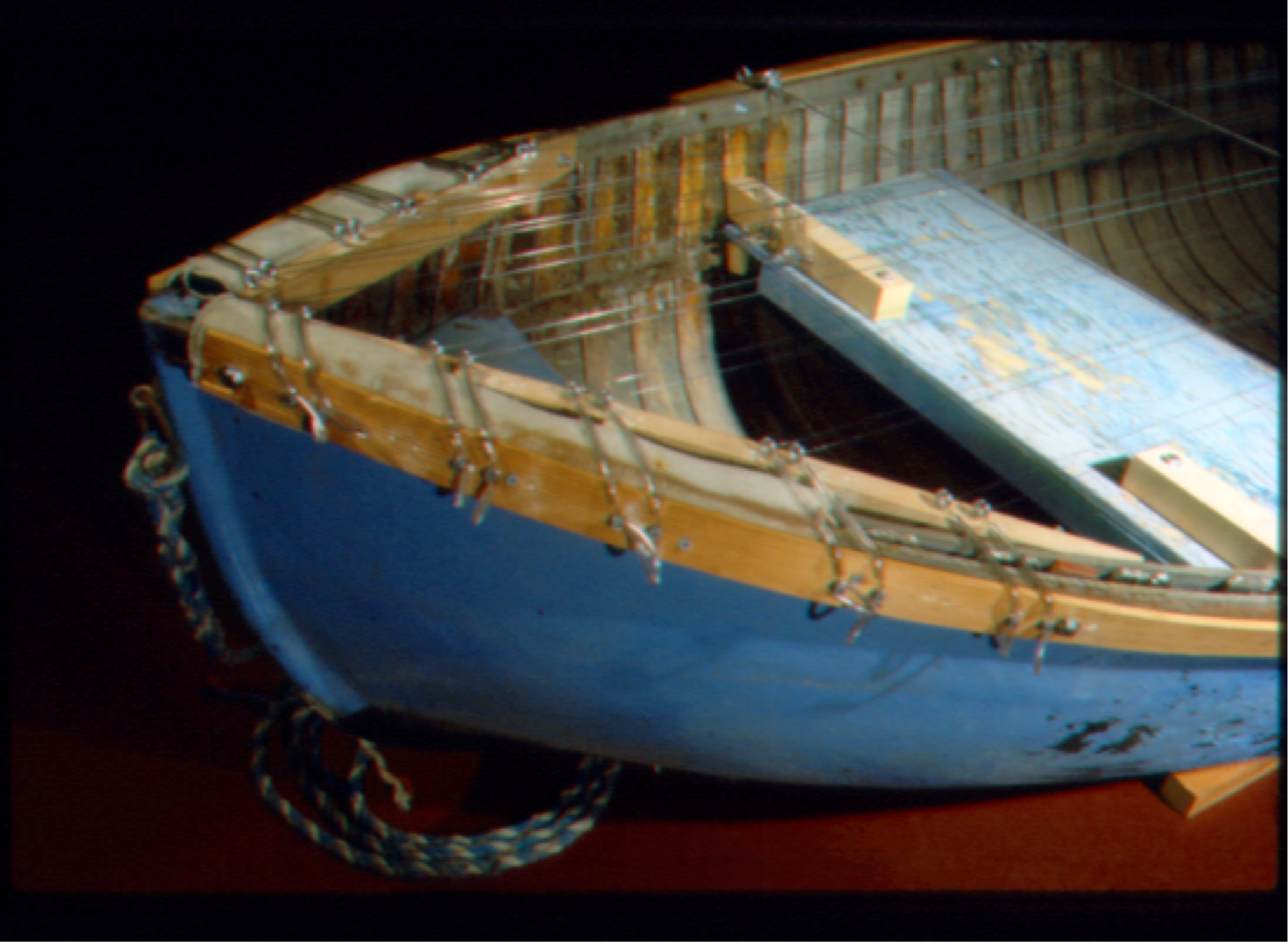Blue boat - bow, details in caption below
