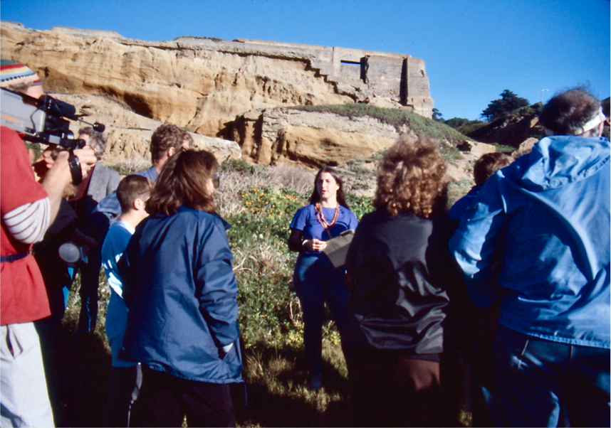 Judith imparts the history of the Sutro Baths during one of four public site tours.